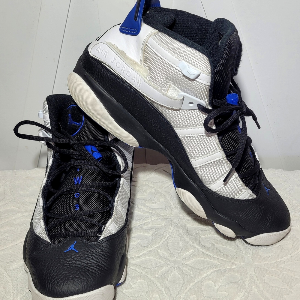 Nike Air Jordan 6 Rings Shoes Size 13 White/Blue Game Royal Black 322992-142